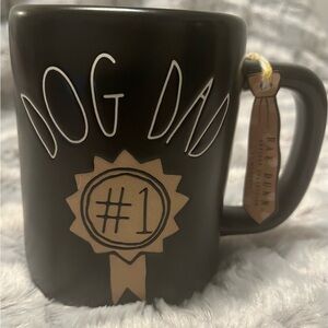 Rae Dunn Artisan Collection Brown Dog Dad Mug with Tan Badge